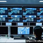 조직범죄 수사 기법과 한계 - A detailed and realistic scene of a high-tech police investigation room in Bangkok, Thailand, showin...